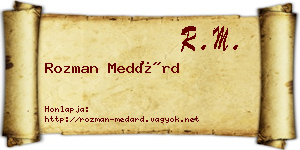 Rozman Medárd névjegykártya